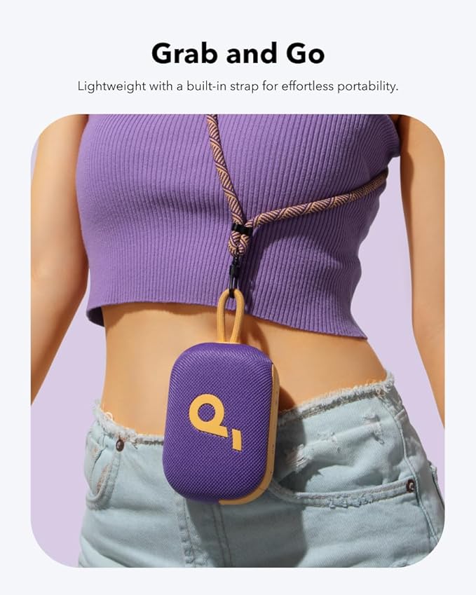 soundcore Select 4 Go Bluetooth Shower Speaker by Anker, IP67 WaterproofDustproof, Portable, Wireless, 20H Playtime, Floatable, Powerful Sound, Electronics for Outdoors/Home/Office/Travel/Party-Purple