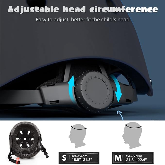 Kids Bike Helmet Set Adjustable for Children, Boys, Girls and Teenagers Aged 3-8 Years Includes Elbow, Knee, Wrist Guards Children's Helmet Protection Set for Bikes SkateboardsRollerskates