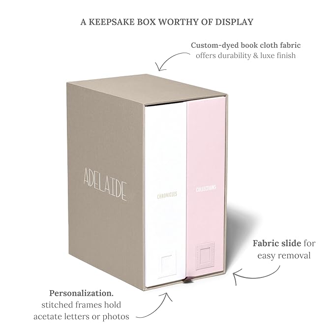 Savor | The Original Deluxe Baby Keepsake Box | Fabric Bound Acid-Free Modern Gender-Neutral Newborn Keepsake and Memory Organizer with Labels |for Pregnancy, Mother’s Day, Baby Shower, New Baby