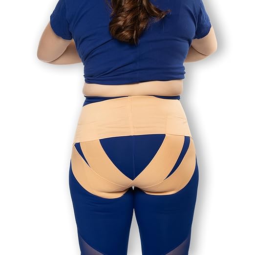 Women's Pelvic Support Belt ― Uterus Girdle for Prolapsed Bladder | Postpartum Recovery | Pain Relief | Low Waist - BEACH SAND - XX-Large