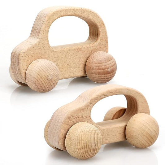 TOY Life Wooden Toys Cars, Montessori Toys for Babies 0-6-12 Months, Rattle Cars for Toddlers 1-3, Wooden Baby Toys Gift 1 Year Old, Baby Boy Girl Nursery Decor, 1 Year Old Boy Birthday Gift