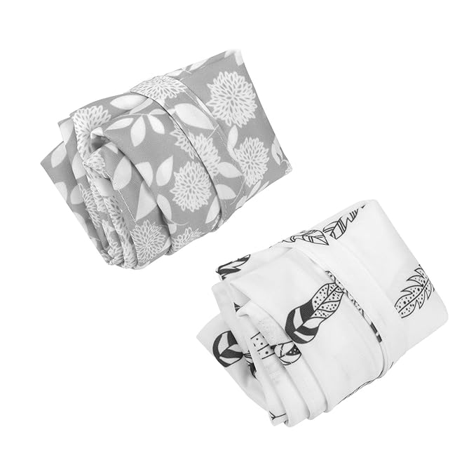 ALVABABY 2pcs Cloth Diaper Wet Dry Bags Waterproof Reusable with Two Zippered Pockets Travel Beach Pool Daycare Soiled Baby Items Yoga Gym Bag for Swimsuits or Wet Clothes LZ0506