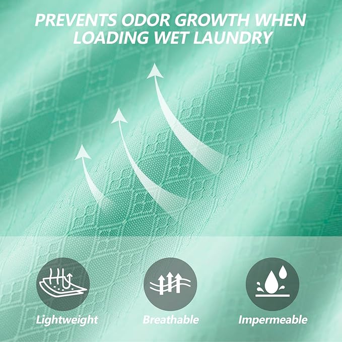 MissBoy Laundry Bag, Nylon Storage Bag for Dirty Clothes, Washable Laundry Bags with Zip for Travel Camping College Dorms, Lightweight Foldable Swimming Dry Wet Bag