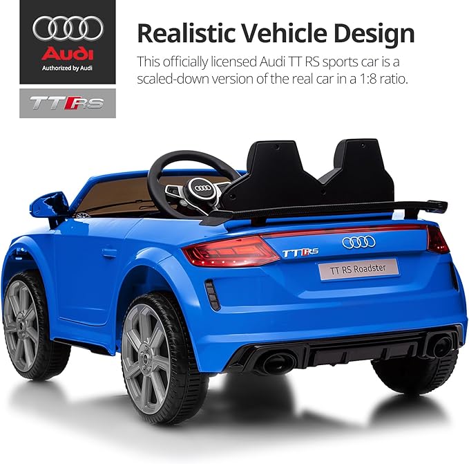 Licensed Audi Electric Kids Car, 12V Kids Ride-on Toy Car for Toddlers w/Remote - Dark Blue