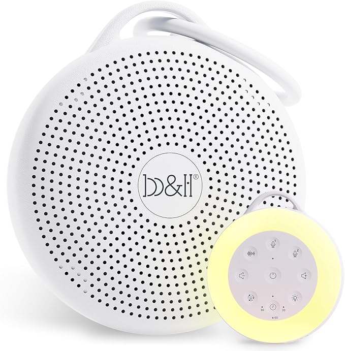 b&h Portable White Noise Machine with Night Light - Sound Machine for Baby, Bluetooth Speaker, 24 Soothing Sounds, 9 Colors Light, Timer, Rechargeable Sleep Machine for Home and Travel