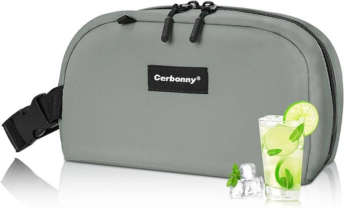 CERBONNY Small Cooler Bag Freezable Lunch for Work School Travel,Leak-proof Bag,Small Insulated For Kids/Adults,Freezer Bags,Freezable Snack Bag,Mini Fit Yogurt Gray