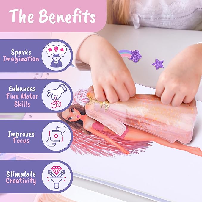 Sticker Dress up Fairies and Angels. Sticker Activity Book for Kids, Learn to Dress up Fairies and Angels with Guide for Kids 5 and up. Girls Fashion Paper Dolls