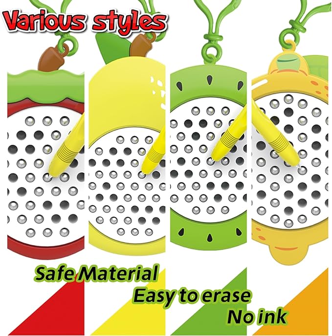 1pcs Lemon Magnetic Drawing Board for Kids & Toddlers with Beads and Magnet Stylus Pen - Magnetic Travel Toy for Airplane & Car Ride Activities for Kids
