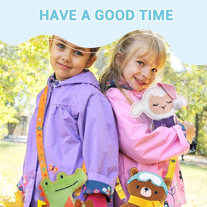 Avenir Sewing Kit for Kids Birthday Gifts for Kids Aged 6 Corduroy Fabric With Shoulder Strap Safe Needles Pre-cut Felt Easy DIY Arts and Crafts for Boys and Girls Stuff No Mess with Full Instructions