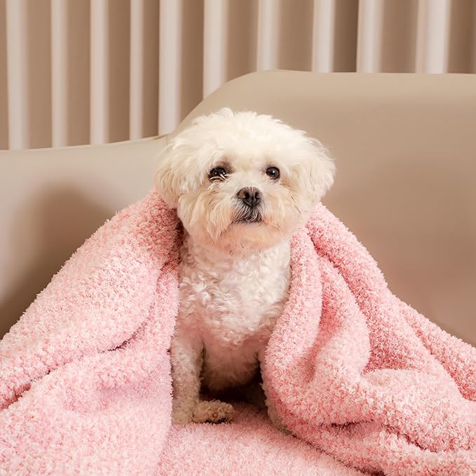 Snuggle Sac Pink Throw Blankets for Couch, Reversible Super Soft Warm Microfiber Blankets Cozy Knit Fuzzy Plush Lightweight Fluffy Throws for Sofa, Bed, Living Room, Heather Pink, 50 x 60 inches