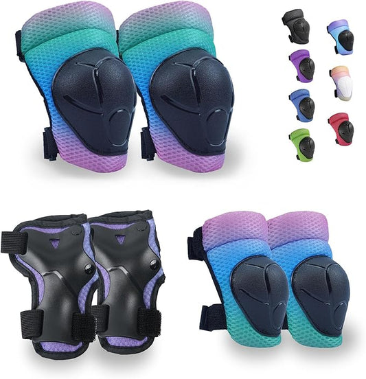 Knee Pads Elbow Pads Wrist Guards Set for Kids,Upgraded Protective Gear for Toddle 4-12 Boys or Girls Children Roller Skating Scooter Skateboarding Bike Roller Blade