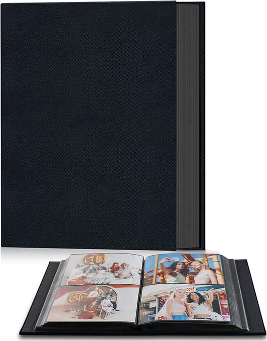 Popotop Photo Album 4x6 200 Pockets for Wedding Gifts,Linen Hardcover Picture Albums for Family Anniversary Baby Vacation Pictures