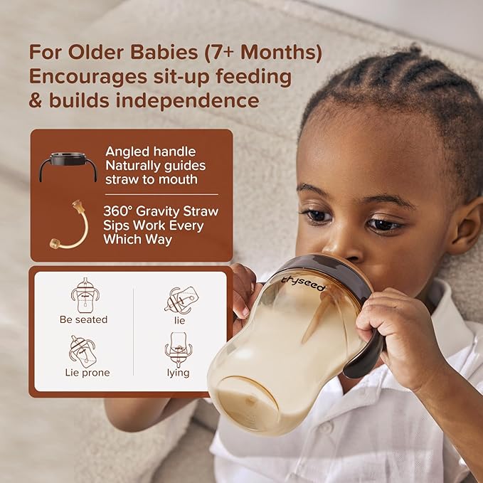 PPSU Natural Breast-Like Bottle with Nipple(3-7 Months),10oz，1pack