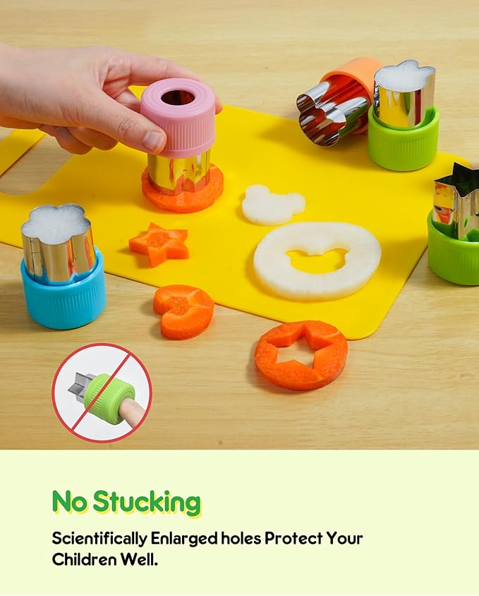 38 Pcs Kids Knife Set, BPA Free Montessori Kitchen Cooking Tools-Kid Safe Knifes, Crinkle Cutters, Avocado Slicer, Cutting Board, Peeler, Apron Gloves Set, Kitchen Tools for 3+ Year Old Girl Boy