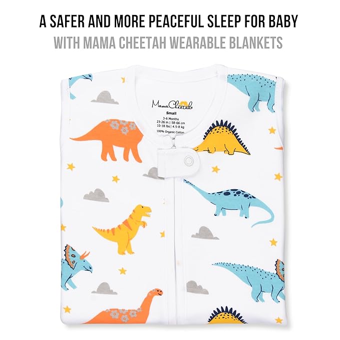 Baby Sleep Sack 1.0 TOG, Organic Cotton Baby Wearable Blanket with Two-Way Zipper, Swaddle Transition Baby Sleeping Bag, All-Season Sleep Sack for Newborn Infant Toddler Boy Girl, 0-6 Months, 1-Pack