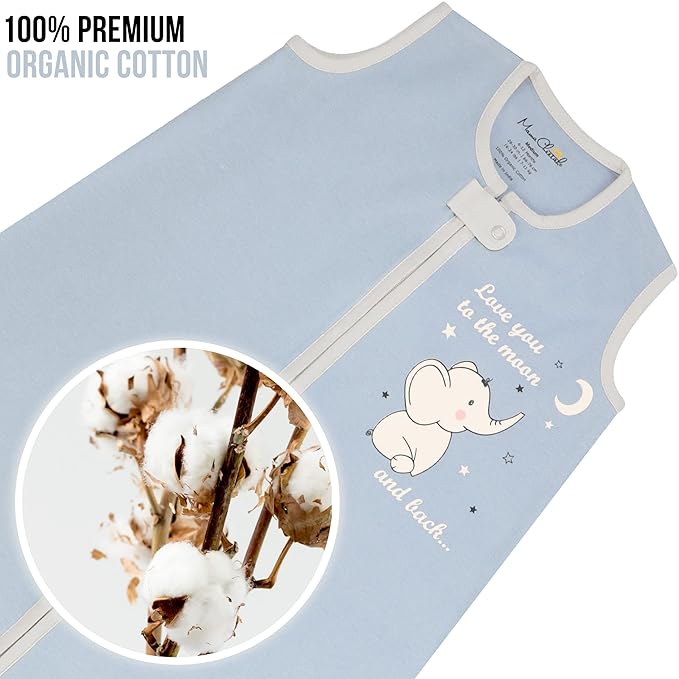 Mama Cheetah Baby Sleep Sack 0.5 TOG, Organic Cotton Baby Wearable Blanket with Two-Way Zipper, Swaddle Transition Baby Sleeping Bag for Newborn Infant Toddler Boy Girl, 12-18 Months