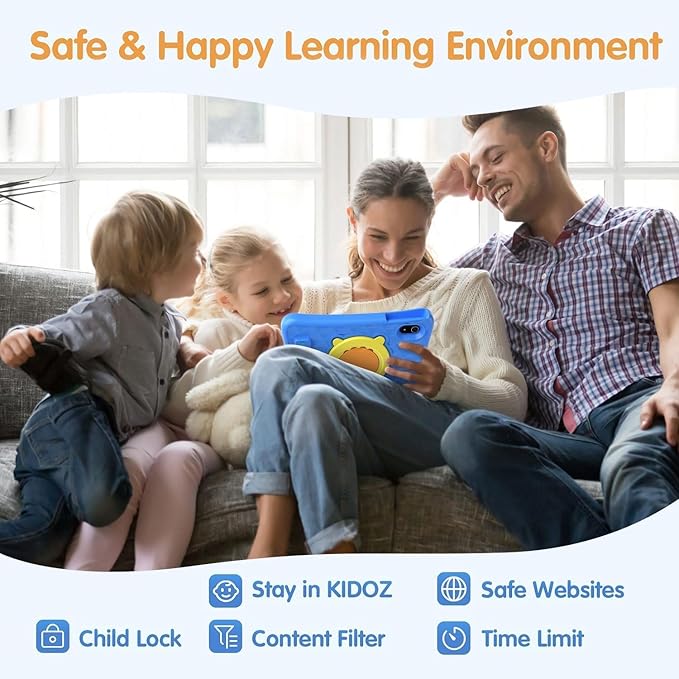 10.1 Inch Kids Tablet with Stylus & Case | Octa-Core 8GB RAM 64GB ROM | 7000mAh Android Tablet for Ages 3-12 | Parental Control, Pre-Installed Apps & GMS Certified