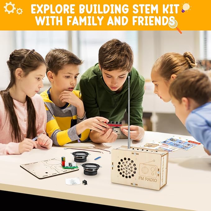 Stem Projects Toys for Boys age 8-12 12-14 Science Kit Building Own Bluetooth Speaker & FM Radio DIY Electronics Kit Science Experiments Kid 9-12 Boy Toys Birthday Gift 8 9 10 11 13 Year Old Teen Girl