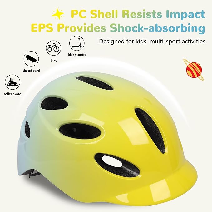 Kids/Youth Bike Helmet for Boys Girls and Teens, Adjustable and Multi-Sport for Bicycle, Kick Scooter, Skateboard, Roller/Inline Skate