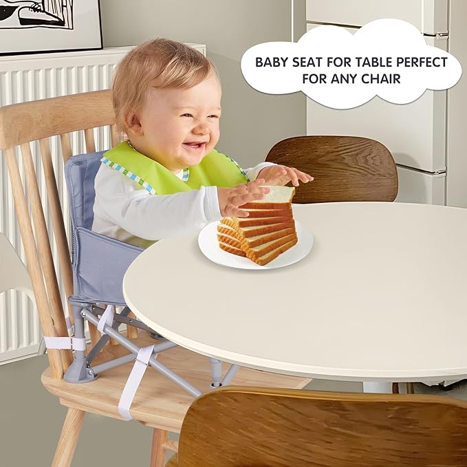 Portable Booster Seat, Toddler Baby Seat with Tray for Dining Table Compact Floor Chair for Camping Lawn Beach Babies Travel 6-36 Months