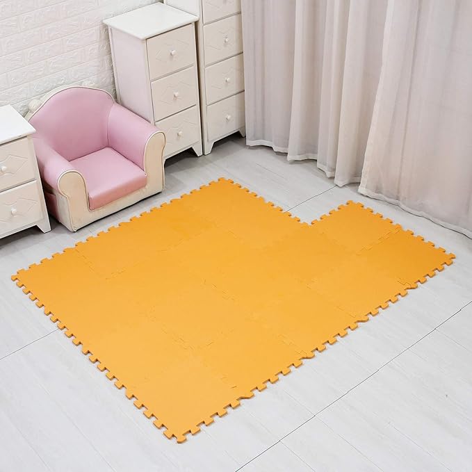 MQIAOHAM® 18 Pieces Puzzle Play Mats, Soft Baby Play Mat, Kids Interlocking Foam Floor Tiles, Toddlers Carpet Playmats G301018-102
