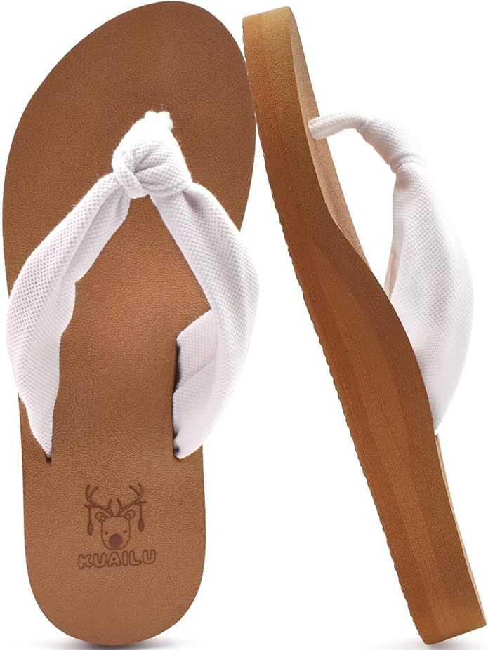 KuaiLu Flip Flops for Women with Arch Support Yoga Mat Comfortable Summer Beach Walking Thong Cushion Sandals Slip On Indoor Outdoor