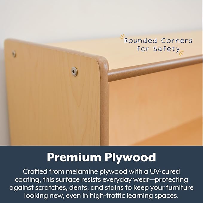 Children’s Factory Kids 2 Shelf Bookshelf Organizer, Classroom Bookshelf for Kids and Toddlers