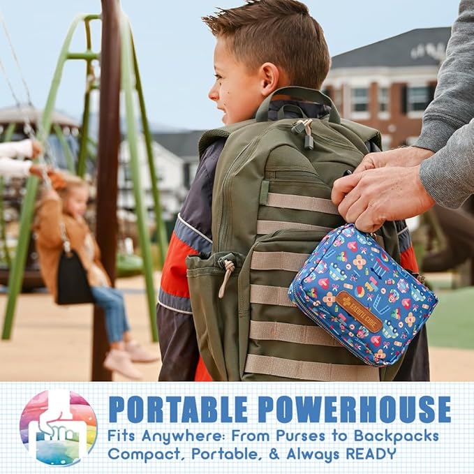 EVERLIT Care Rescue Pack | Family-Friendly First Aid Kit for Kids with 200 Pcs Medical Supplies | Travel-Friendly Compact Storage Bag for Home, Car, Travel, Camping, Adventure (Galaxy)