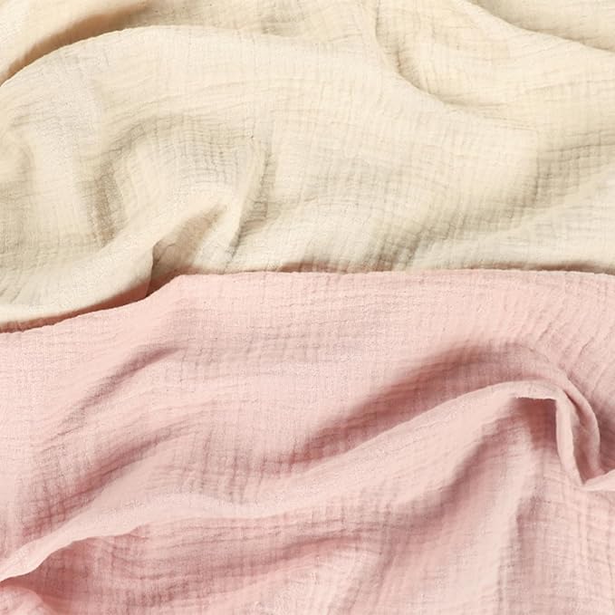 Hooyax Baby Lounger Cover 2 Pack - 100% Muslin Cotton Newborn Lounger Pillow Covers Only, Soft Breathable Infant Lounger Cover with Reinforced Stitching, Fits Most Standard Baby Loungers (Pink Wheat)