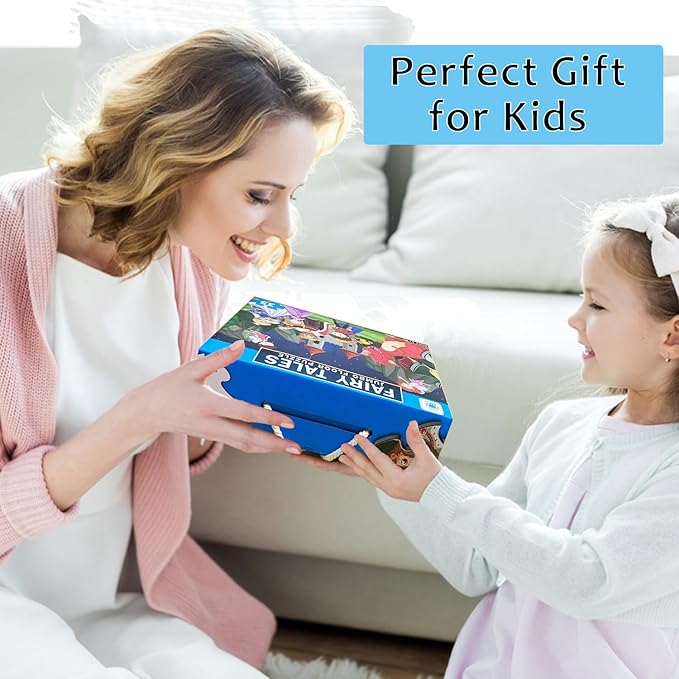 Jumbo Fairy Tales Floor Puzzle for Kids, Large Jigsaw Puzzles 35 Piece for Kids Ages 3-5,Preschool Learning & Education Toys, Gifts for 4-8 Year Old Boys and Girls (Kingdom Story)