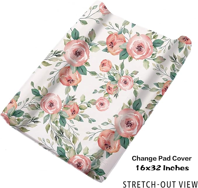 Personalized Nursery Crib Bedding Set: Custom Name 5 Piece Baby Crib Sets with Cute Sika Deer & Fox Pattern - Toddler Double Layer Blanket Set, Comfortable Crib Bed Sheets for Baby Grils