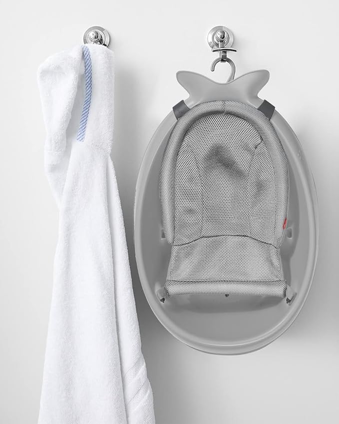 Skip Hop Infant Bath Tub 3-Stage Grow With Baby Smart Sling MOBY Bathtub Grey Age 0+