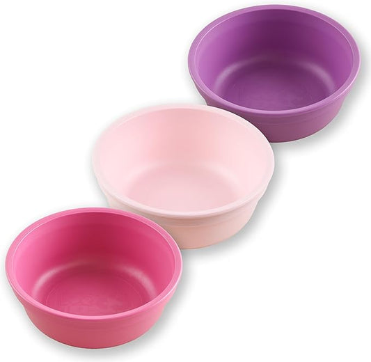 Re-Play 12 Oz. Toddler Bowls for Snack and Everyday Dining - Dishwasher and Microwave Safe - Made in USA - Set of 3-5.75" x 5.75" x 2" - Princess