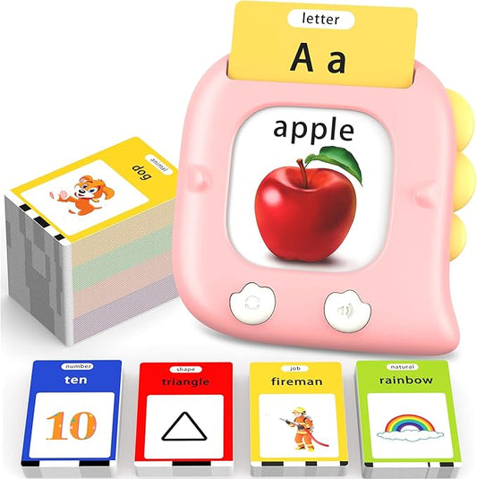 Kidzdo 520 Sight Word Talking Flash Cards, Christmas Birthday Gifts for 2 3 4 5 6 Year Old Girls, ABCs Early Education Learning Toys, Autism Sensory Toys for Autistic Toddlers Ages 2-6, Pink