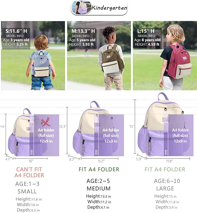 Toddler Backpack for Boys 2-5: Preschool Kindergarten 13" Daycare Backpacks Fit A4 Folder