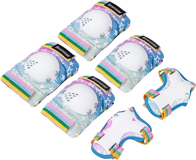 BOSONER Kids/Youth Knee Pad Elbow Pads for Roller Skates Cycling BMX Bike Skateboard Inline Rollerblading, Skating Skatings Scooter Riding Sports