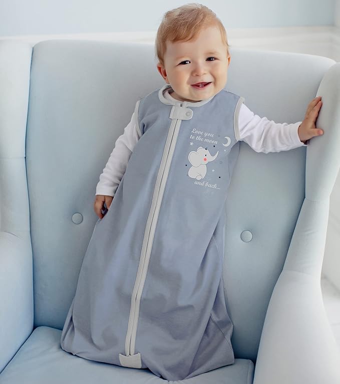 Mama Cheetah Baby Sleep Sack 0.5 TOG, Organic Cotton Baby Wearable Blanket with Two-Way Zipper, Swaddle Transition Baby Sleeping Bag for Newborn Infant Toddler Boy Girl, 6-12 Months