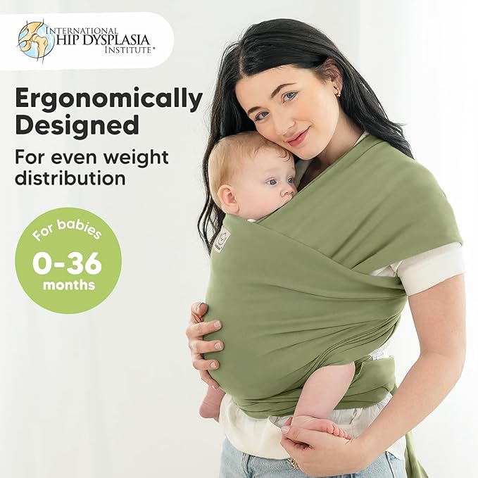 KeaBabies Baby Wrap Carrier - All in 1 Original Baby Carrier Newborn to Toddler Sling, Easy to Wear, Hands Free Bonding, Lightweight, Breathable Infant Wraps (Dusty Olive)
