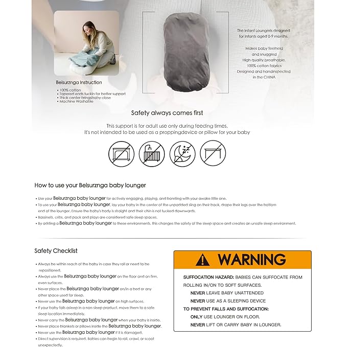 Baby Lounger - Snuggle Cozy Me Infant Lounger for Newborns | Flannel Cover, Breathable Soft, Portable Awake-Time Pad, Essential Baby Gift-Blue