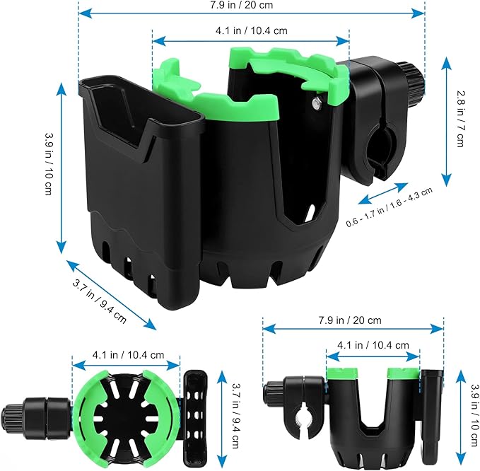 Accmor Stroller Cup Holder with Phone Holder, Universal Cup Holder, Bike Cup Holder, 360° Rotatable Large Caliber Drinks Holder for Stroller, Bike, Wheelchair, Walker