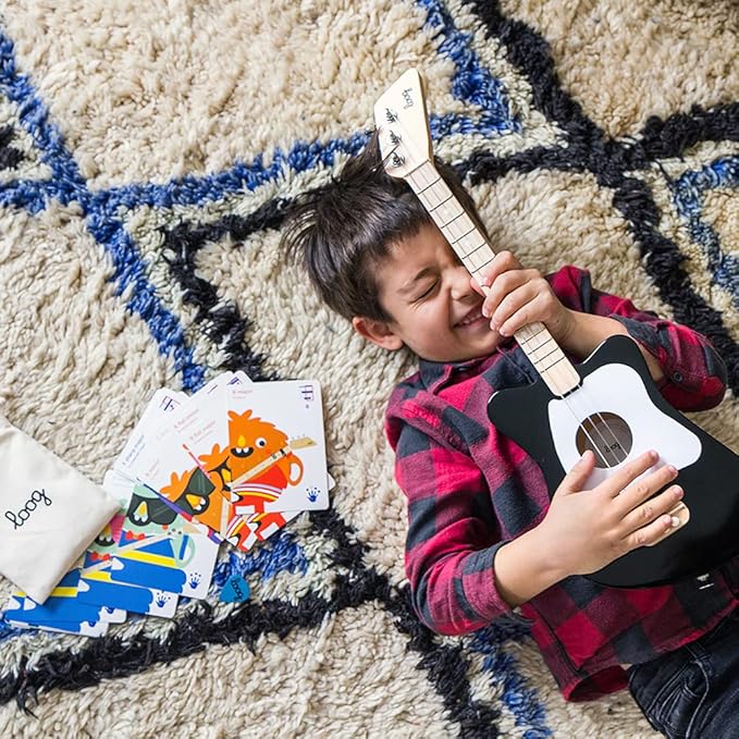 Loog Mini Acoustic kids Guitar for Beginners 3-strings Ages 3+ Learning app and lessons included