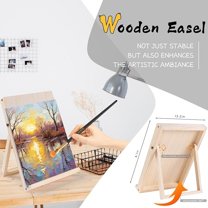 Painting Kit, Acrylic Paint Set for Kids & Adults - Painting Supplies with18 Acrylic Paints, 8 Painting Brushes, 5 Canvas Panels