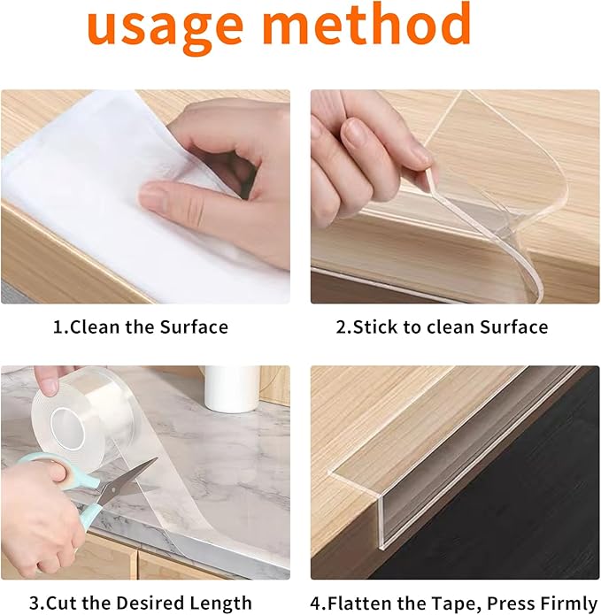 Edge Corner Protector Baby Proofing,Soft Clear Furniture Table Corner Guard & Edge Safety Cabinet Door Bumper,Crib Bumpers,Wall Protector(4Ft x 0.8" W x 0.08" Th)