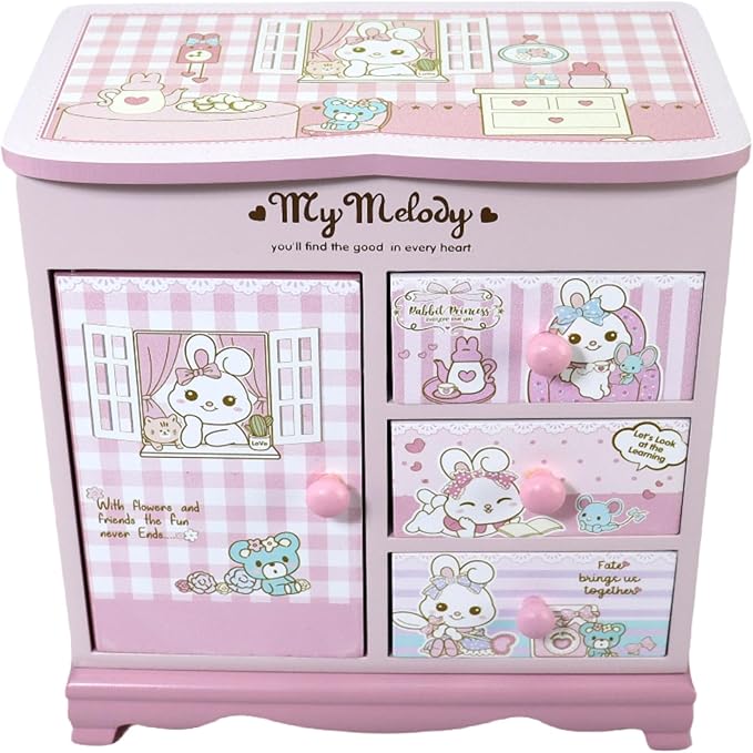 Children jewelry box for girls Pink Cute bunny girls jewelry box Little girl birthday christmas Gift kids jewelry box