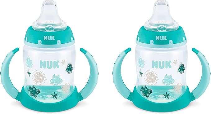 NUK Learner Cup, 5 Oz, 2-Pack, Clouds & Stars – BPA Free, Spill Proof Sippy Cup