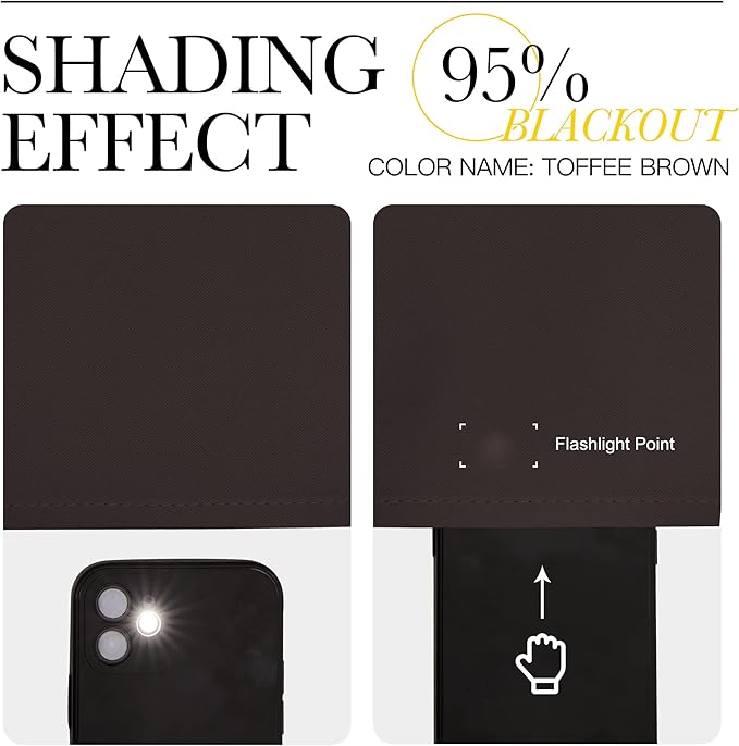 NICETOWN Bedroom Blackout Curtains and Drapes - Energy Smart Thermal Insulated Solid Grommet Blackout Draperies for Living Room (2 Panels, 66 inches x 72 inches, Toffee Brown)