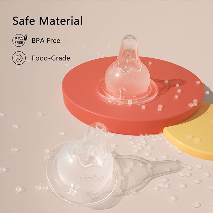 YOHKOH Natural Glass Baby Bottle with Natural Response Nipple, Newborn Anti-Colic Baby Bottles, Wide Neck Mushroom Cap Baby Bottle, Clear (8.8ounce (Pack of 4), Multicolour2)