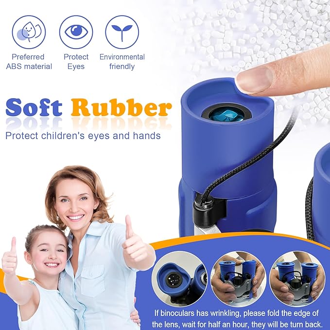 Obuby Real Binoculars for Kids Gifts for 3-12 Years Boys Girls 8x21 High-Resolution Optics Compact Toy Binocular for Bird Watching,Travel, Camping