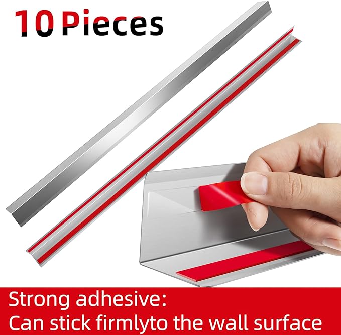 Stainless Steel Corner Guards 10 PCS Wall Corner Protector, 1 x 1 x 48 Inch Metal Corner Protectors for Walls, Silver