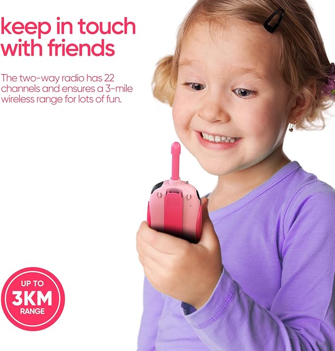 Walkie Talkies for Kids Rechargeable Toys for Ages 5-7 Boys Girls, 22 Channels 2 Way Radio Toy Christmas Birthday Gifts for Girls Boys Ages 3-12 Camping Hiking Outdoor Easter Basket Stuffers